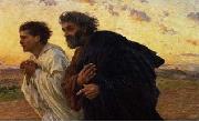 Eugene Burnand The Disciples Peter and John Running to the Sepulchre on the Morning of the Resurrection, c.1898 Spain oil painting artist